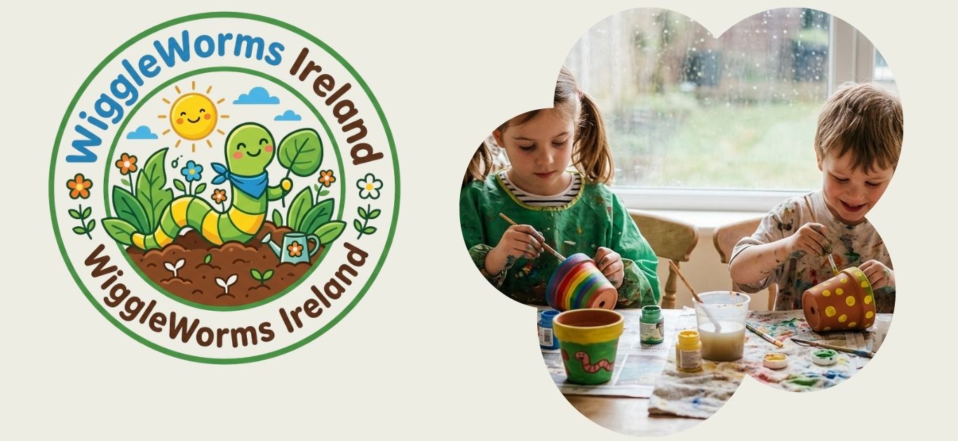 Children painting terracotta plant pots