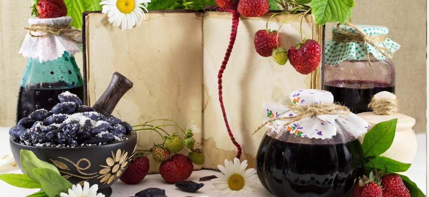 Irish children making fresh berry jam in the kitchen
